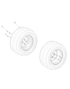 Wheel Assembly Diagram and Parts List for M60-KW ROPS-53CH5D8X750-25HP-OHV Cub Cadet Lawn Tractor